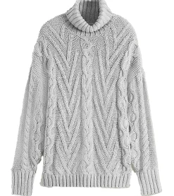 Sweater & Pullover*O46bpx Damen Pullover essenzieller Strick-Pullover mit Zopfstrickmuster 937641 Grau