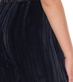 Hosen & Jeans*O46bpx Damen Samt-Hose nachhaltige Stoff-Hose knöchellange Freizeit-Hose 931114 Schwarz