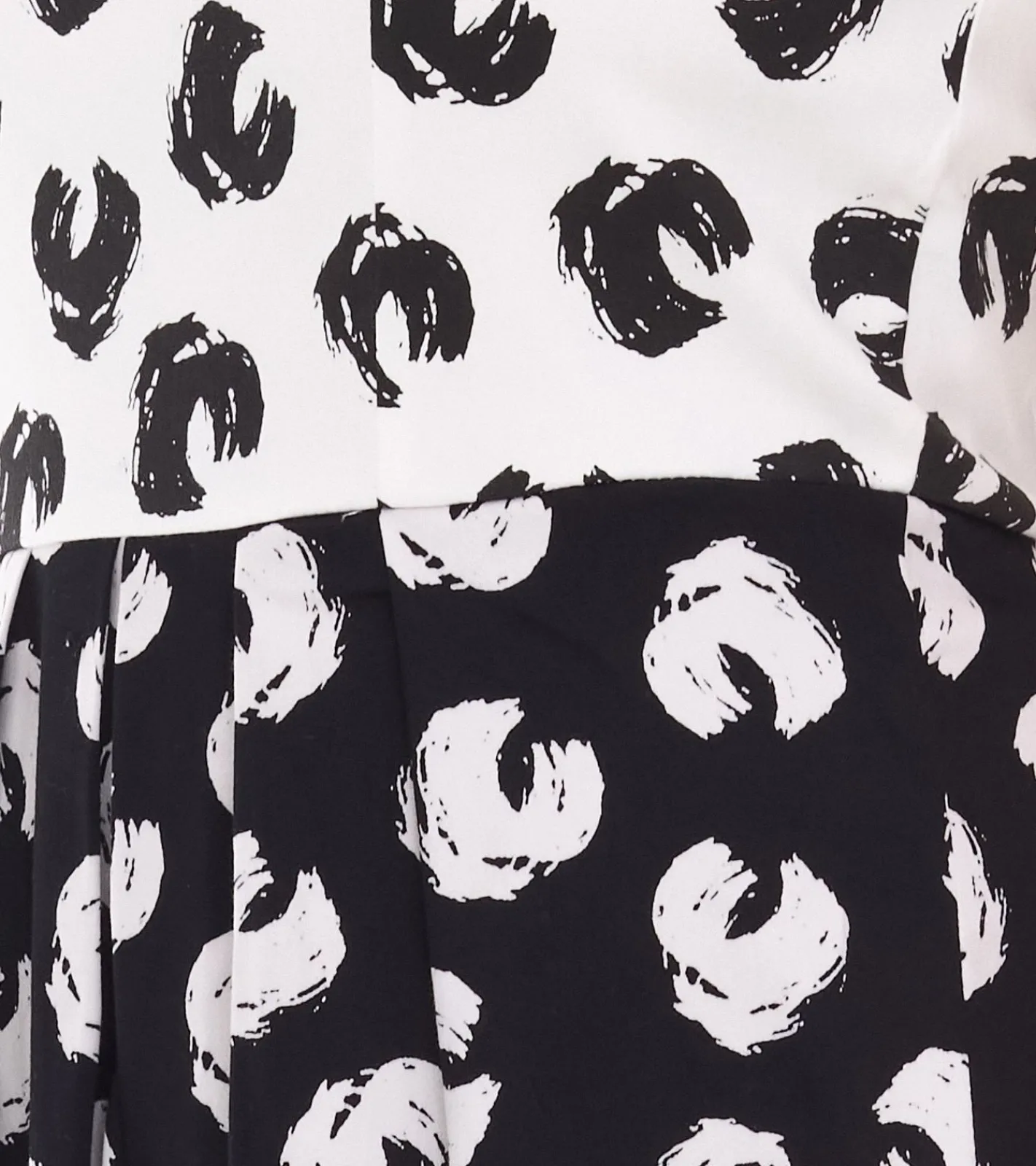 Große Größen|Kleider*O46bpx Damen Sommer-Kleid mit grafischem Druck Baumwoll-Kleid Frühlings-Kleid ohne Ärmel Midi-Kleid 948746 Weiß/Schwarz