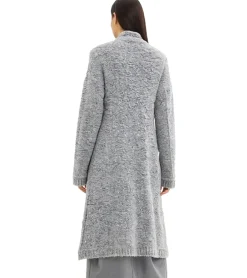 Strickjacken & Cardigans|Sweater & Pullover*O46bpx Damen Strick-Jacke lange Strickjacke mit Taschen und Wollanteil 917644 Grau