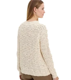 Sweater & Pullover*O46bpx Damen Strick-Pullover Woll-Pullover mit Zopfstrick-Muster Große Größen 905956 Beige