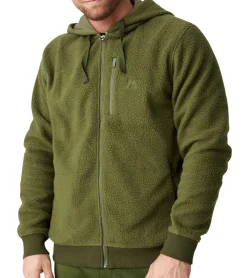 Sportoberbekleidung|Jacken & Mäntel*DANISH ENDURANCE Herren Übergangs-Jacke kuschelige Fleece-Jacke mit Kapuze nachhaltige Oeko-Tex zertifizierte Jacke 155000 Schwarz, , Grün Navy