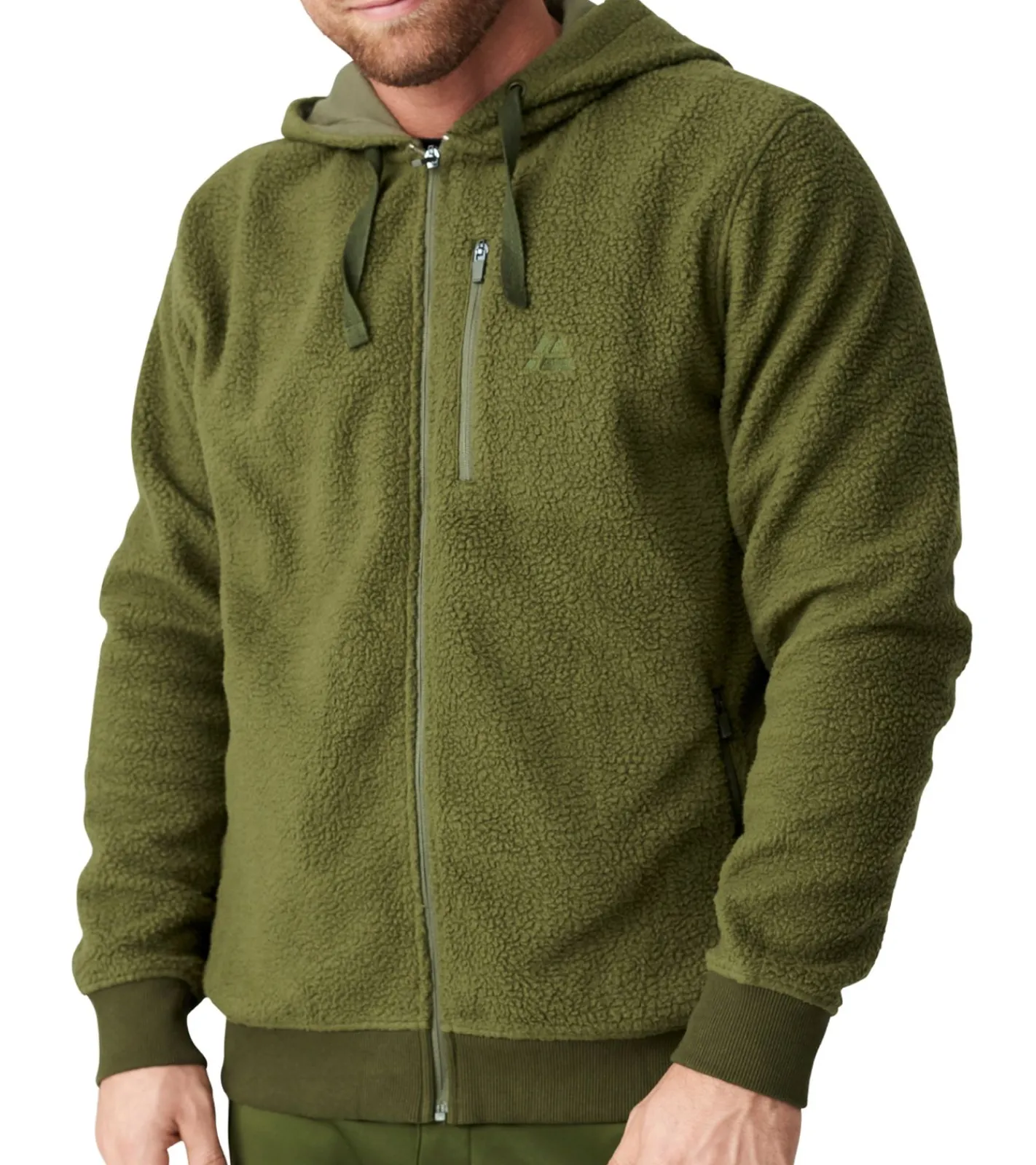 Sportoberbekleidung|Jacken & Mäntel*DANISH ENDURANCE Herren Übergangs-Jacke kuschelige Fleece-Jacke mit Kapuze nachhaltige Oeko-Tex zertifizierte Jacke 155000 Schwarz, , Grün Navy