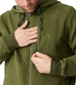 Sportoberbekleidung|Jacken & Mäntel*DANISH ENDURANCE Herren Übergangs-Jacke kuschelige Fleece-Jacke mit Kapuze nachhaltige Oeko-Tex zertifizierte Jacke 155000 Schwarz, , Grün Navy