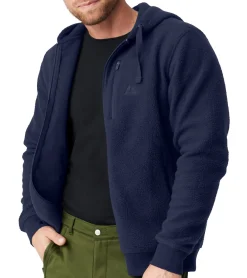 Sportoberbekleidung|Jacken & Mäntel*DANISH ENDURANCE nachhaltige Herren Fleece-Jacke mit Kapuze Oeko-Tex zertifiziert 155000 Schwarz, , Grün Navy