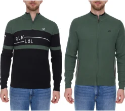 Pullover & Sweater|Sportoberbekleidung*DARE 2b Outgoing II Herren Troyer in Schwarz/Gün oder Dutiful II FullZip Herren Strickjacke in Grün Outgoing II Schwarz/Gün
