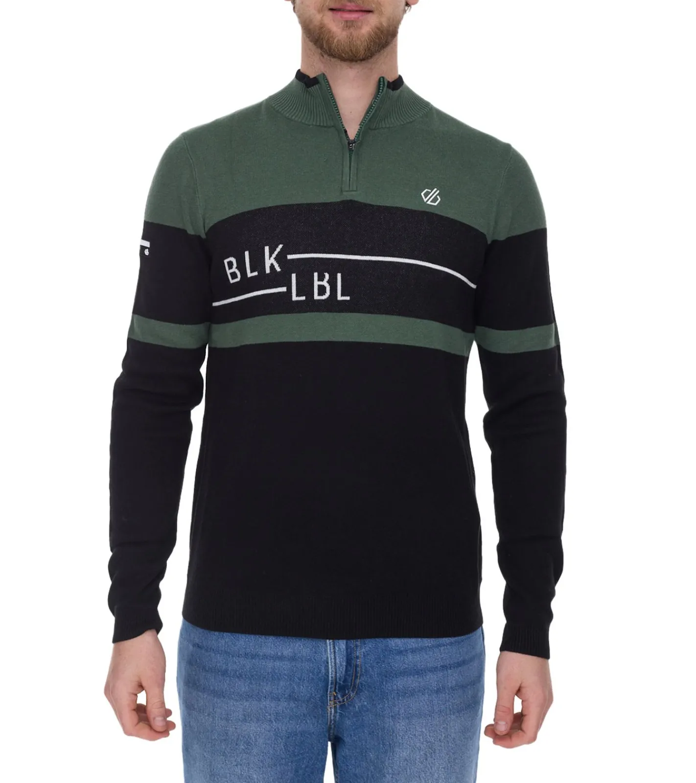 Pullover & Sweater|Sportoberbekleidung*DARE 2b Outgoing II Herren Troyer in Schwarz/Gün oder Dutiful II FullZip Herren Strickjacke in Grün Outgoing II Schwarz/Gün