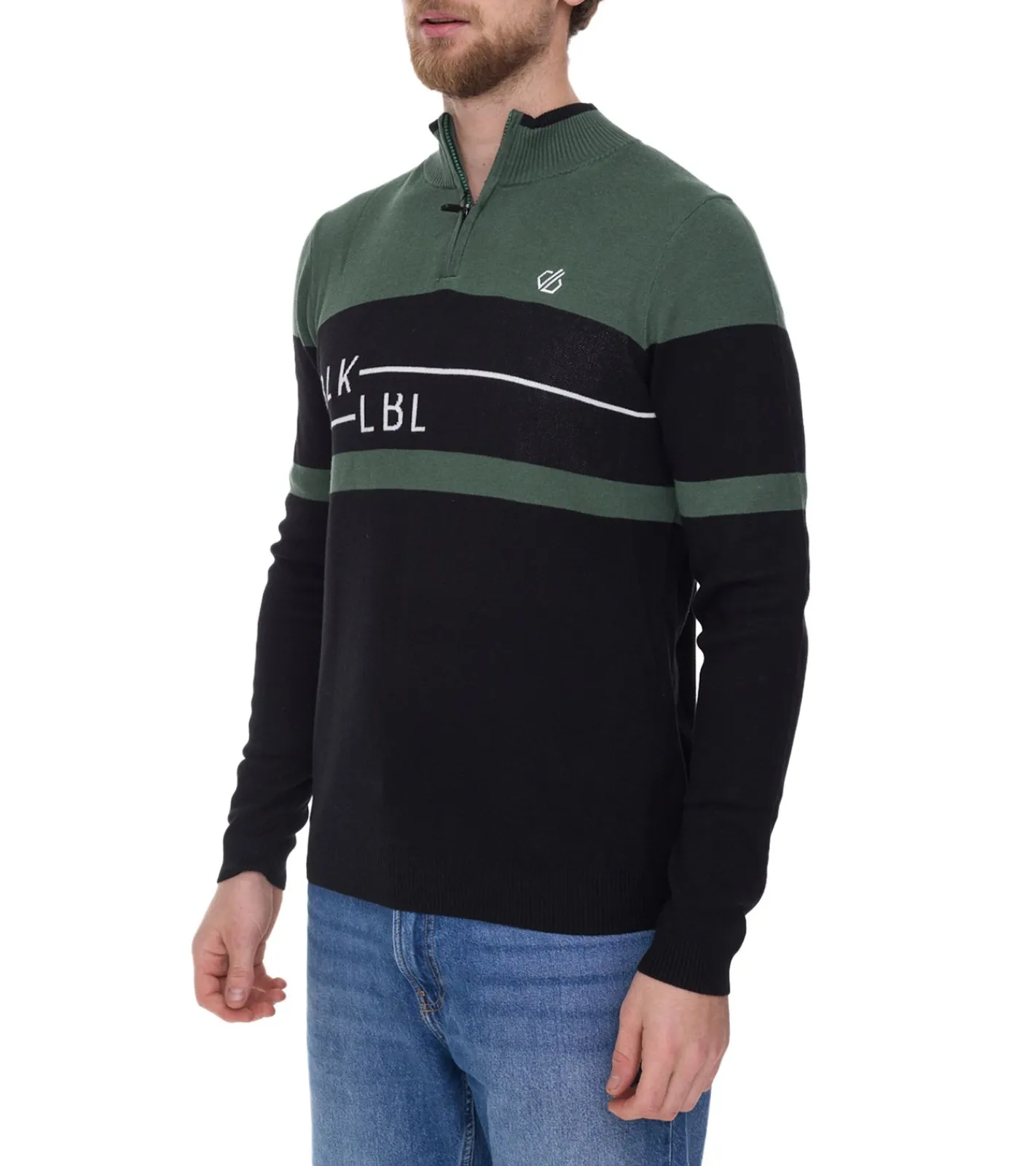 Pullover & Sweater|Sportoberbekleidung*DARE 2b Outgoing II Herren Troyer in Schwarz/Gün oder Dutiful II FullZip Herren Strickjacke in Grün Outgoing II Schwarz/Gün