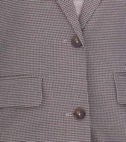 Blazer & Sakko*DELMAO Damen Blazer Anzug-Jacke mit Reverskragen karierte Business-Jacke 55782465 Grau/Blau/Weiß