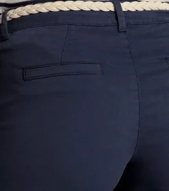 Shorts & Bermudas*DELMAO Damen Chino-Bermuda mit Gürtel kurze Hose mit weitem Bein 16741061 Blau