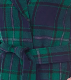 Mäntel & Jacken*DELMAO Damen Mantel karierte Herbst-Jacke mit Reverskragen und Bindegürtel 17844429 Grün/Blau