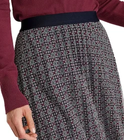 Röcke*DELMAO Damen Rock stylischer Maxi-Rock Plissee-Rock mit Falten 60748663 Blau/Rot