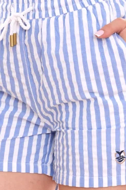 Shorts & Bermudas*DELMAO Damen Shorts kurze Hose mit seitlichen Eingriffstaschen Blau/Weiß, Rosa/Weiß oder schlicht Rosa