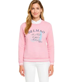 Sweater & Pullover*DELMAO Sweater Damen Baumwoll-Pullover modisches Sweatshirt 18462040 Rosa