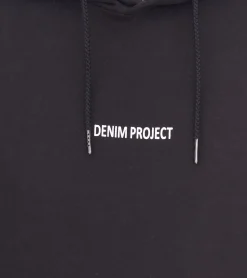 Pullover & Sweater*Denim Project Globe Drop Herren Kapuzen-Pullover Hoodie mit Kängurutasche Baumwoll-Pullover DP005 001 Schwarz
