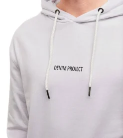 Pullover & Sweater*Denim Project Globe Drop Herren Kapuzen-Pullover Hoodie mit Kängurutasche Baumwoll-Pullover DP005 in oder Grau Schwarz