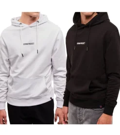 Pullover & Sweater*Denim Project Globe Drop Herren Kapuzen-Pullover Hoodie mit Kängurutasche Baumwoll-Pullover DP005 in oder Grau Schwarz