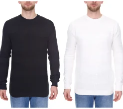 Pullover & Sweater*Denim Project Herren Strick-Pullover mit dezenter Musterung Baumwoll-Pullover Winter-Pullover Langarm-Shirt DP-10023-073 Weiß oder Schwarz