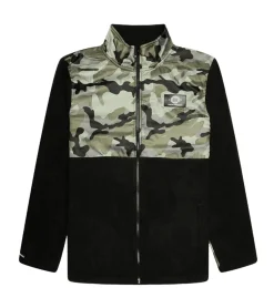 Jacken & Mäntel*Denim Project Herren stylische Fleece-Jacke mit Camouflage Muster Herbst-Jacke DP-10022-002 434 Schwarz/Grün