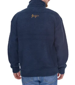 Jacken & Mäntel*Denim Project Herren stylische Teddy-Jacke Fleece-Jacke mit Stehkragen Herbst-Jacke DP-10023-082 oder Weiß Dunkelblau