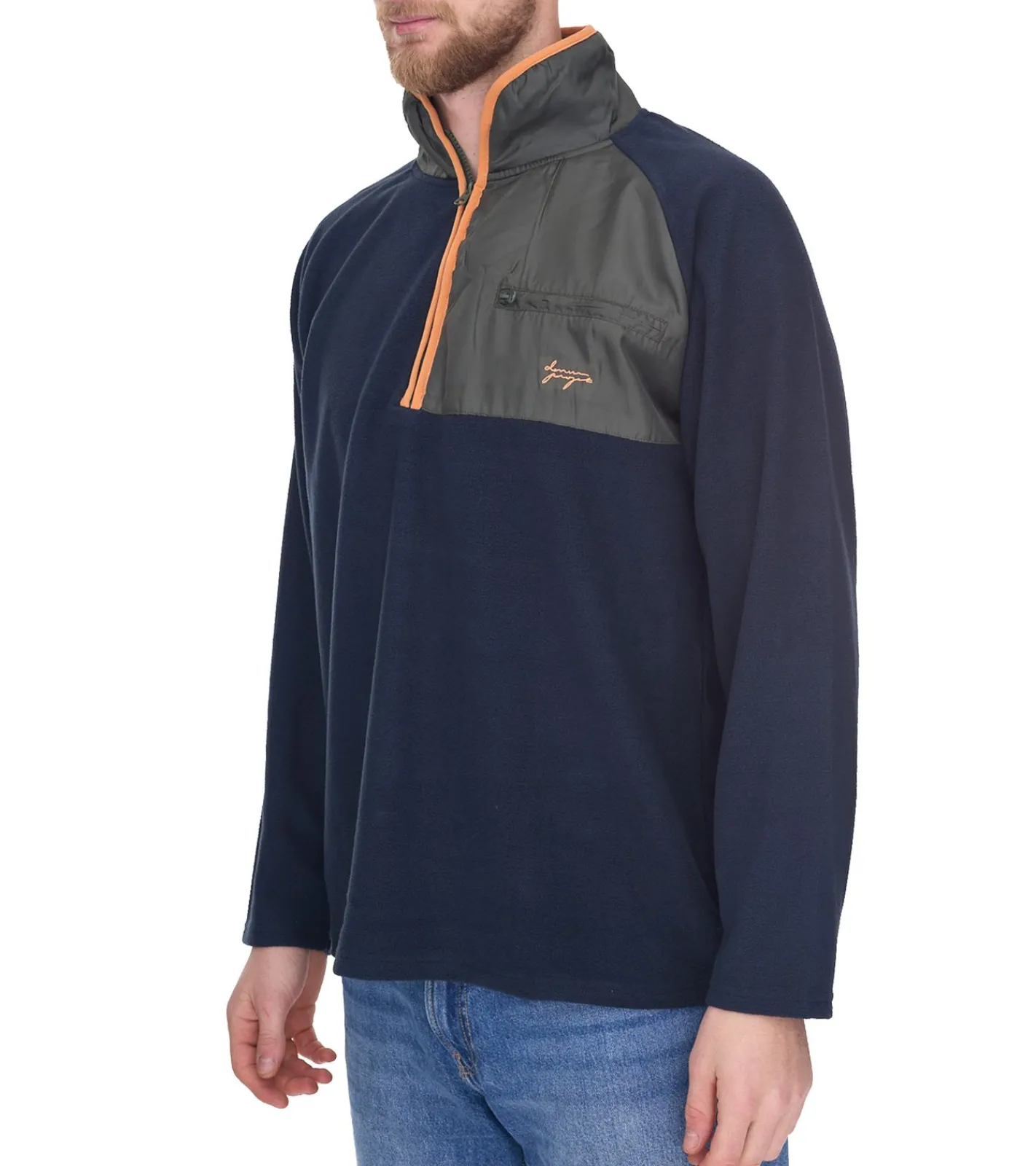 Jacken & Mäntel*Denim Project Herren Teddy-Fleecejacke mit Brusttasche Fleece-Jacke DP-10023-127 578 Dunkelblau