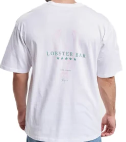 T-Shirts & Tank Tops*Denim Project Lobster Bar Herren Baumwoll-Shirt Rundhals-Shirt Kurzarm-Shirt DP-10023-103 130 Weiß