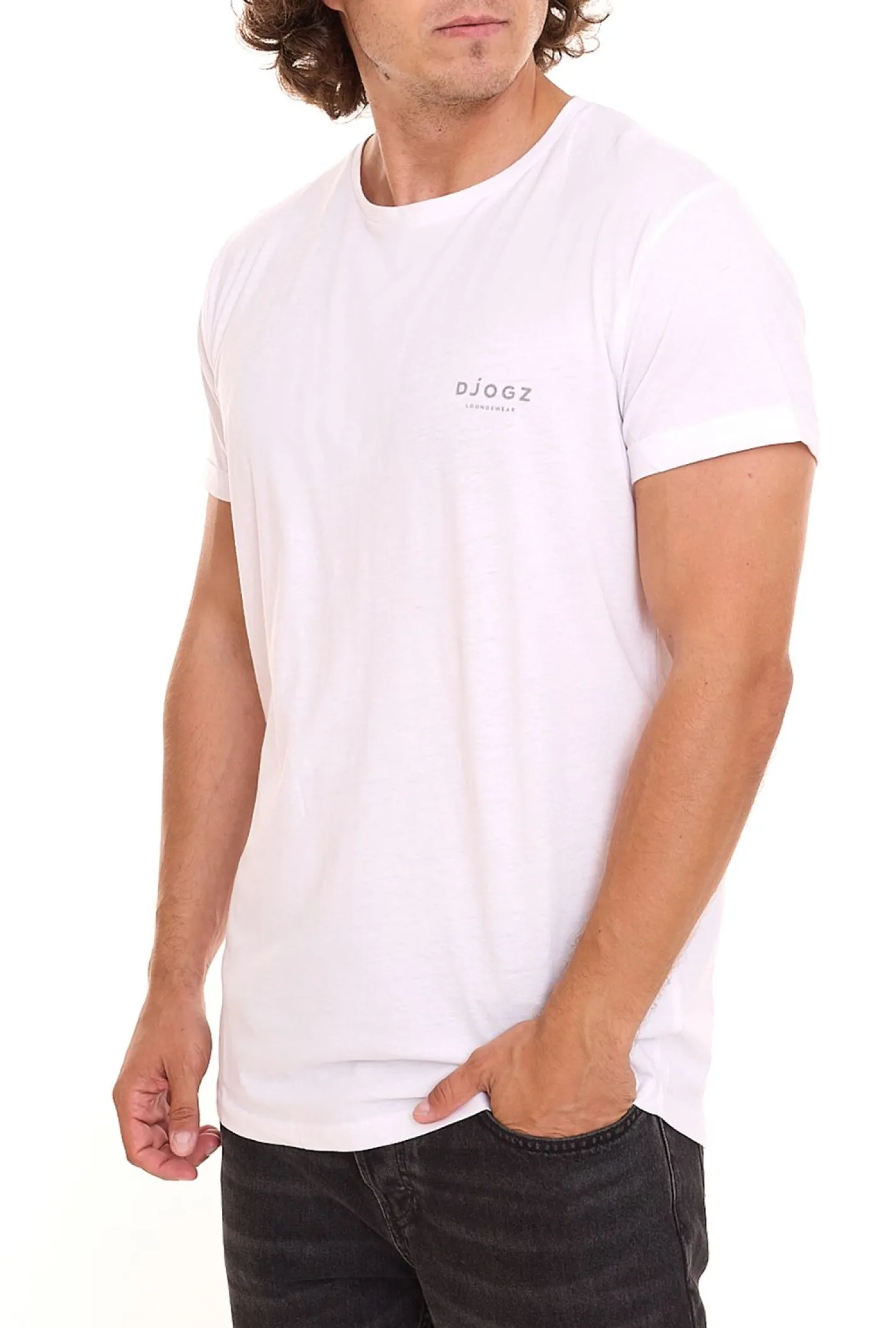 T-Shirts & Tank Tops*DJOGZ LOUNGEWEAR Herren Basic-Shirt Baumwoll-Shirt T-Shirt 2202501 1000 Weiß