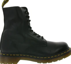 Boots & Stiefel*Dr. Martens 1460 Echtleder-Stiefel komfortable Schnür-Schuhe mit gelben Nähten 13512006 Schwarz