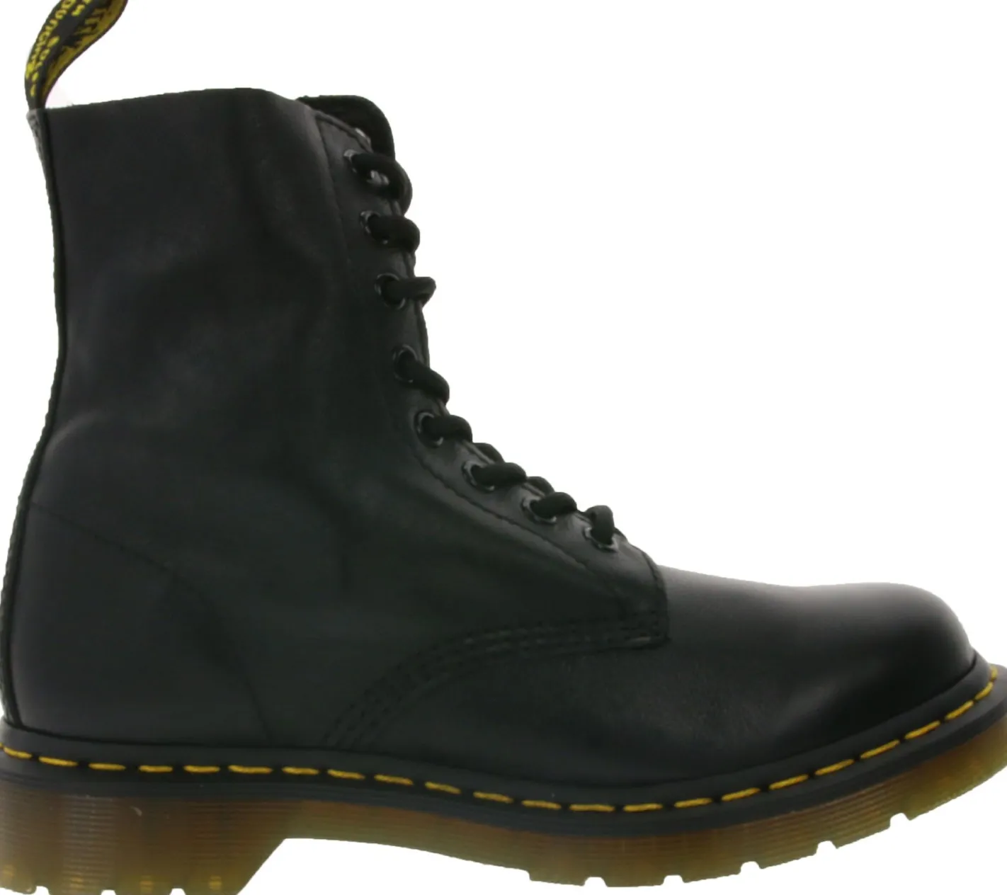 Boots & Stiefel*Dr. Martens 1460 Echtleder-Stiefel komfortable Schnür-Schuhe mit gelben Nähten 13512006 Schwarz
