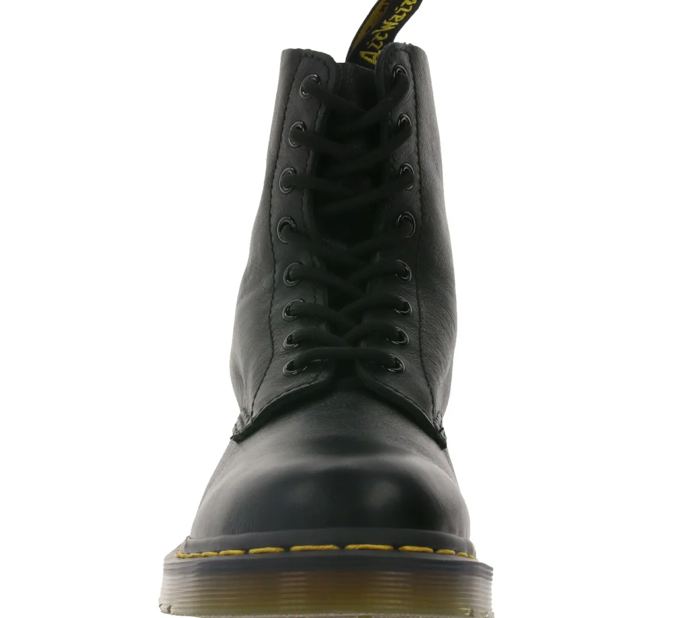 Boots & Stiefel*Dr. Martens 1460 Echtleder-Stiefel komfortable Schnür-Schuhe mit gelben Nähten 13512006 Schwarz