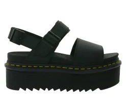 Zehentrenner & Sandalen*Dr. Martens Voss Quad Damen Plateau-Sandale alltagstaugliche Riemen-Sandalette 26725001 Schwarz