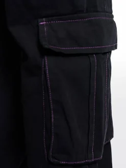 Hosen & Jeans|Jeans & Hosen*DWD! Studioz DWD Studioz Unisex Sao Paulo Cargo-Hosen für Damen oder Herren Denim-Hose mit großen Beintaschen Schwarz