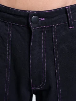 Hosen & Jeans|Jeans & Hosen*DWD! Studioz DWD Studioz Unisex Sao Paulo Cargo-Hosen für Damen oder Herren Denim-Hose mit großen Beintaschen Schwarz