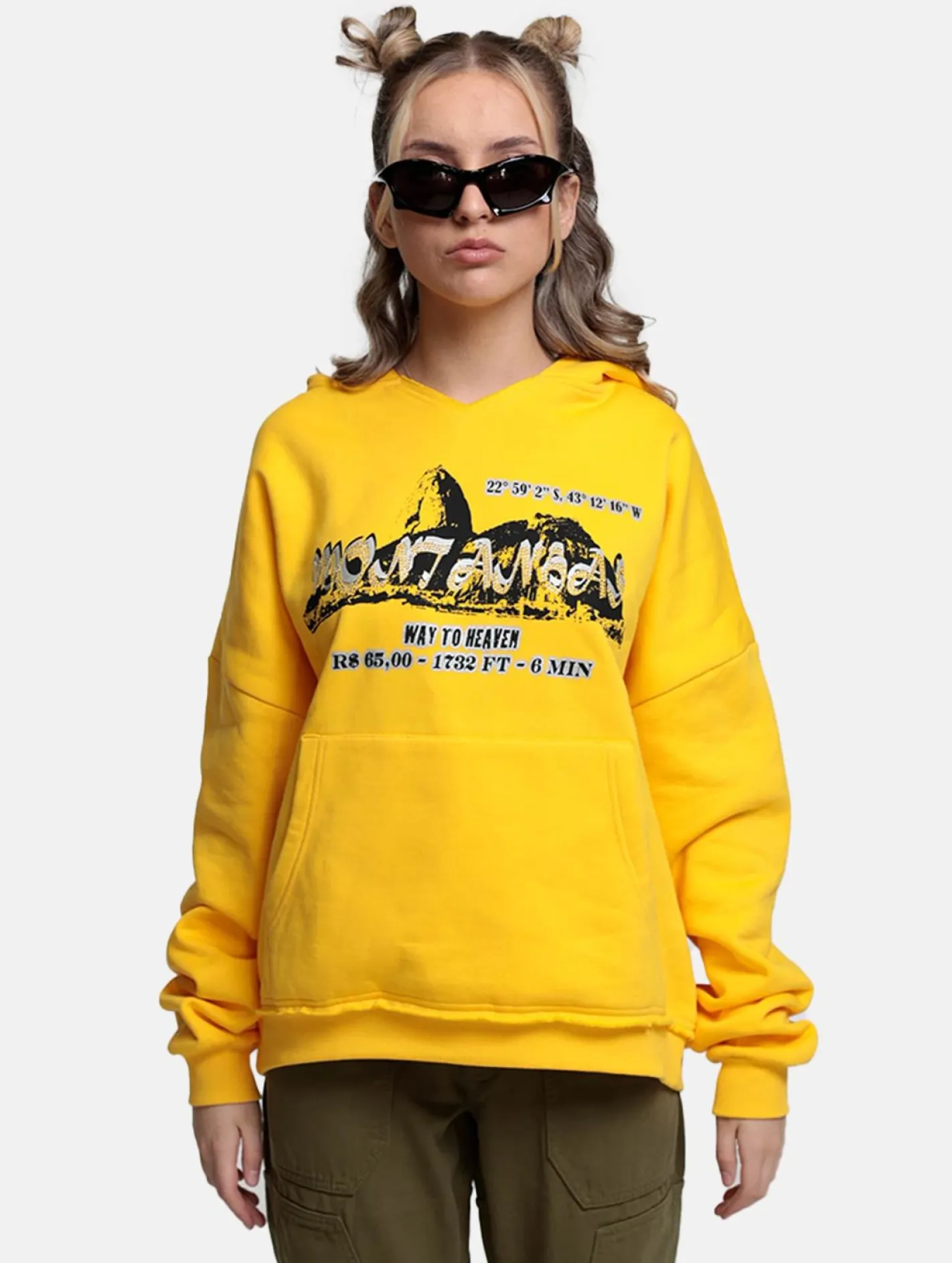 Sweater & Pullover|Pullover & Sweater*DWD! Studioz DWD Studioz Unisex Sugar Loaf Kapuzen-Pullover für Damen oder Herren Oversize-Hoodie Gelb