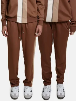 Fitnessmode & Jogginghosen|Hosen & Jeans*DWD! Studioz DWD Studioz Unisex Tapioca Jogging-Hose für Damen oder Herren Sweat-Pants mit seitlichen Retro-Streifen Braun