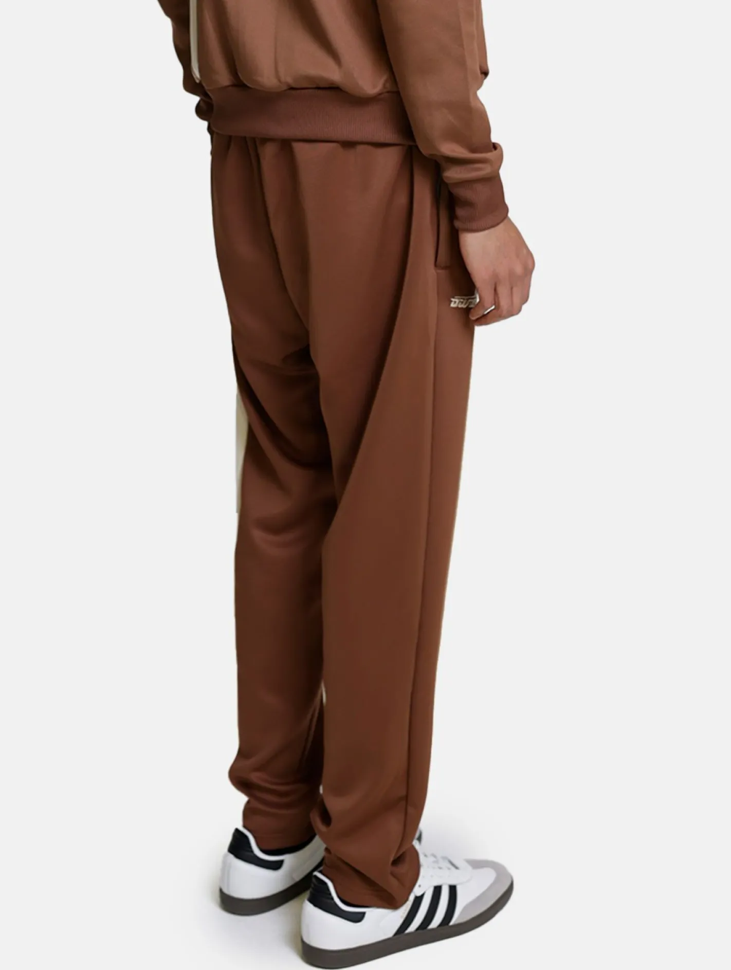 Fitnessmode & Jogginghosen|Hosen & Jeans*DWD! Studioz DWD Studioz Unisex Tapioca Jogging-Hose für Damen oder Herren Sweat-Pants mit seitlichen Retro-Streifen Braun