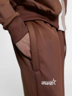 Fitnessmode & Jogginghosen|Hosen & Jeans*DWD! Studioz DWD Studioz Unisex Tapioca Jogging-Hose für Damen oder Herren Sweat-Pants mit seitlichen Retro-Streifen Braun