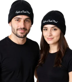 Caps & Mützen*BioworldMerch Eagles of Death Metal Unisex Beanie Baumwoll-Mütze im klassischen Schnitt Schwarz/Weiß