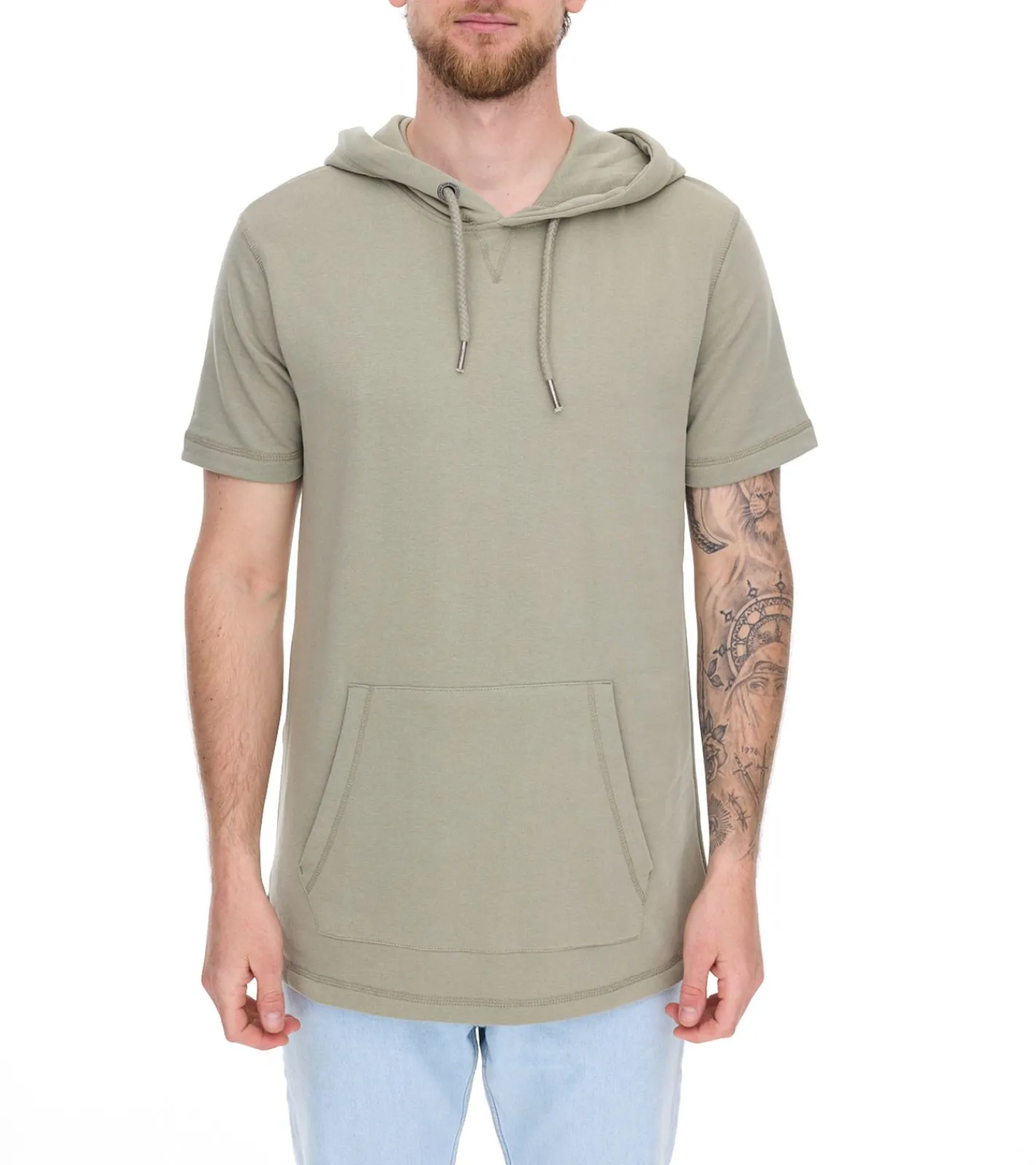 T-Shirts & Tank Tops|Pullover & Sweater*EIGHT2NINE Herren Kapuzen-Pullover kurzärmliger Baumwoll-Hoodie T-Shirt Hoody Sommer-Hoody H10014L22462AEN Hellgrau, Khaki, Braun oder Beige