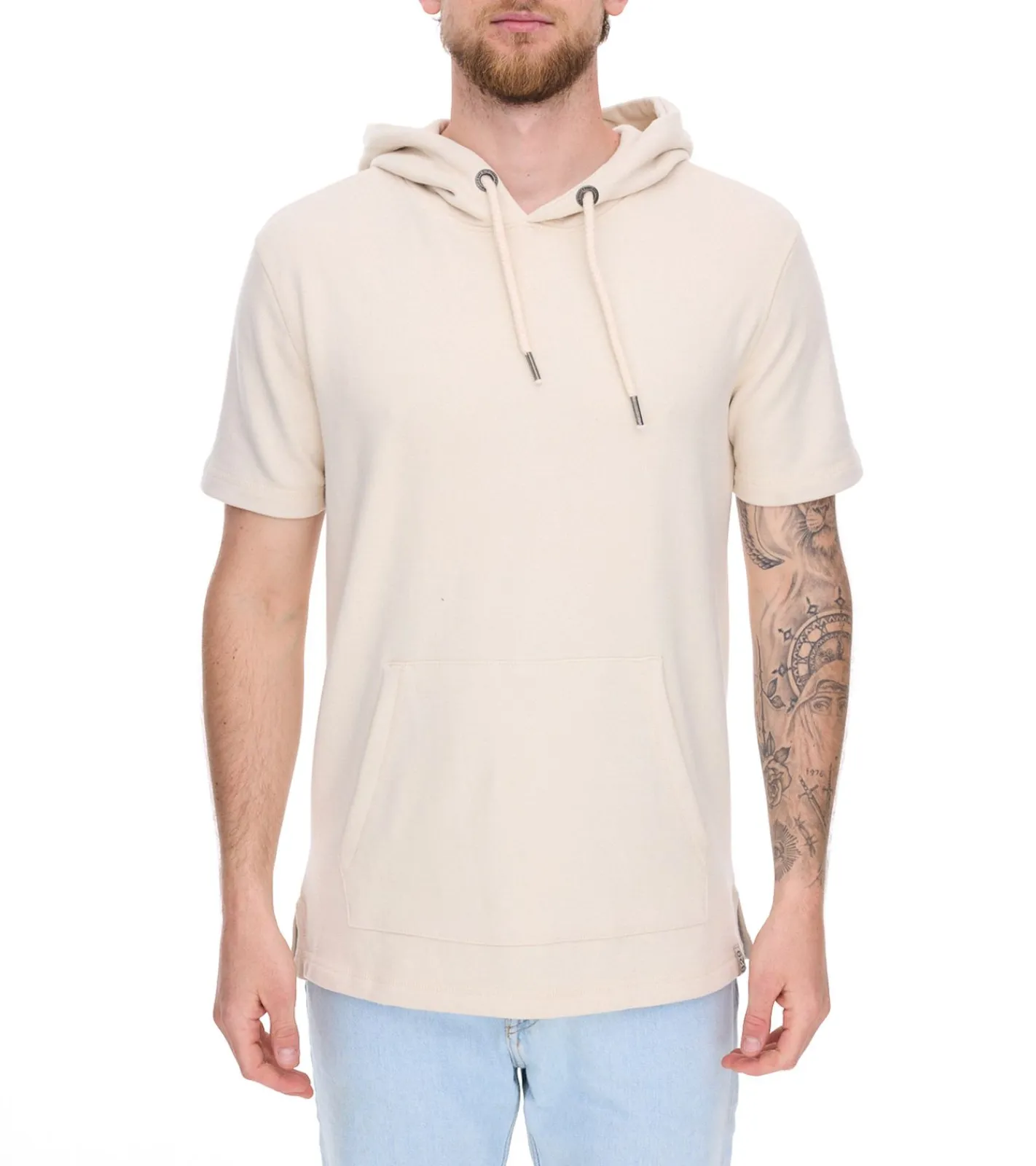T-Shirts & Tank Tops|Pullover & Sweater*EIGHT2NINE Herren Kapuzen-Pullover kurzärmliger Baumwoll-Hoodie T-Shirt Hoody Sommer-Hoody H10014L22462AEN Hellgrau, Khaki, Braun oder Beige