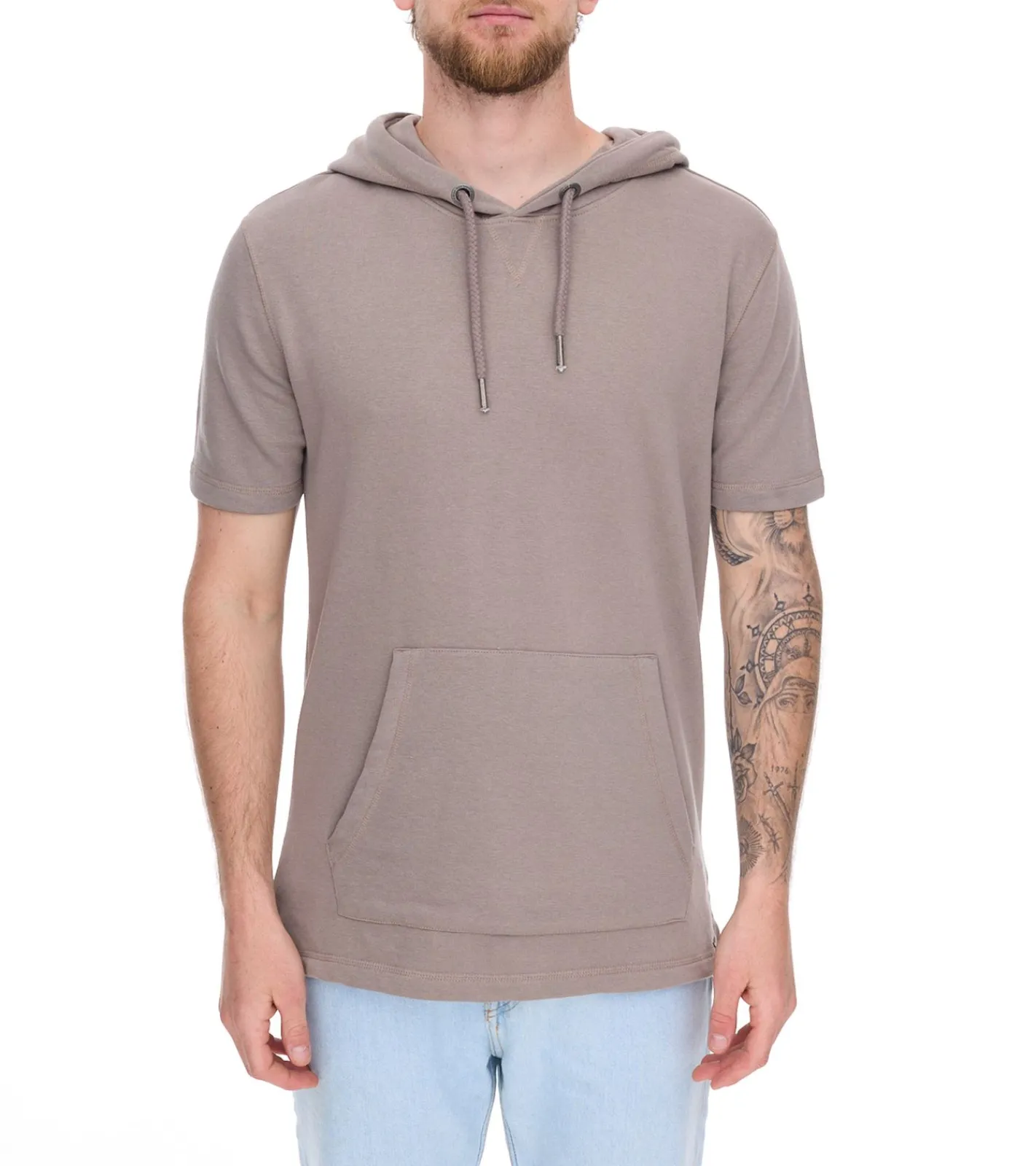 T-Shirts & Tank Tops|Pullover & Sweater*EIGHT2NINE Herren Kapuzen-Pullover kurzärmliger Baumwoll-Hoodie T-Shirt Hoody Sommer-Hoody H10014L22462AEN Hellgrau, Khaki, Braun oder Beige