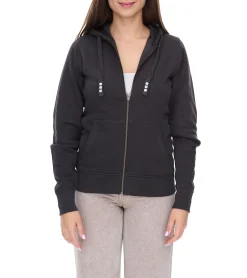 Mäntel & Jacken|Sweater & Pullover*Elevate Arora Damen Sweat-Jacke mit Kapuze 300 g/m2 schlichte Baumwoll-Jacke Pullover 3821295 Dunkelgrau