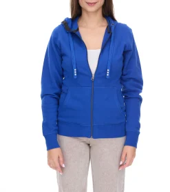 Mäntel & Jacken|Sweater & Pullover*Elevate Arora Damen Sweat-Jacke mit Kapuze 300 g/m2 schlichte Baumwoll-Jacke Pullover 3821244 Blau