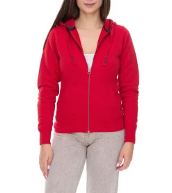 Mäntel & Jacken|Sweater & Pullover*Elevate Arora Damen Sweat-Jacke mit Kapuze 300 g/m2 schlichte Baumwoll-Jacke Pullover 3821225 Rot