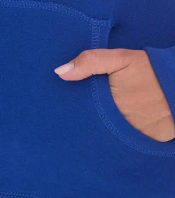 Sweater & Pullover*Elevate Charon Damen Hoodie schlichter Baumwoll-Pullover mit Kängurutasche Sweater 3823452 Blau