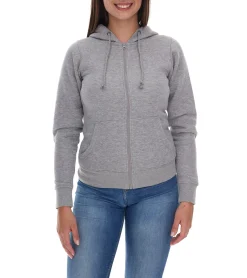 Sweater & Pullover*Elevate Charon Damen Sweatshirt schlichter Baumwoll-Jacke mit Kängurutasche Sweater 3823480 Grau