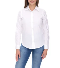 Poloshirts & Blusen*Elevate Hamell Langarm-Hemd schlichtes Damen Blusen-Hemd Popelin Bluse Hellblau, Schwarz oder Weiß