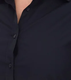 Poloshirts & Blusen*Elevate Hamell Langarm-Hemd schlichtes Damen Blusen-Hemd Popelin Bluse Hellblau oder Schwarz