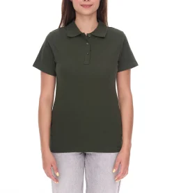 Poloshirts & Blusen*Elevate Helios Damen Polo-Shirt Baumwolle Polo-Hemd Pique-Strick 180 g/m² 3810770 Army Dunkel-Grün