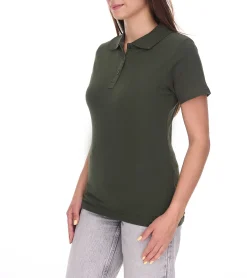 Poloshirts & Blusen*Elevate Helios Damen Polo-Shirt Baumwolle Polo-Hemd Pique-Strick 180 g/m² 3810770 Army Dunkel-Grün